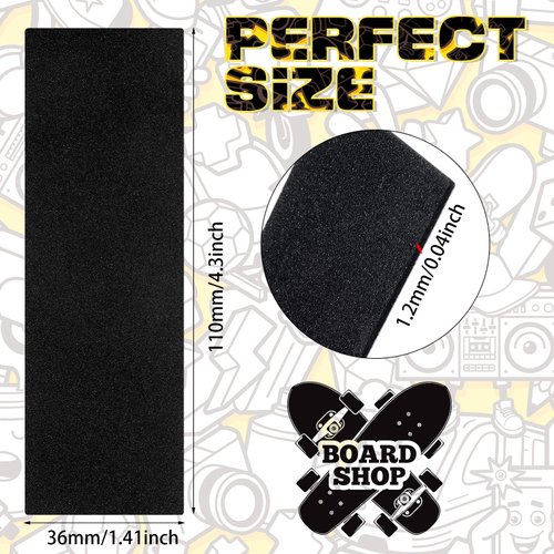 100 Pcs Fingerboard Foam Grip Tape Black Fingerboard Grip Tape 110 mm x 36 mm Fingerboard Deck Grip Tape Fingerboard Stickers Skateboard Foam Grip Tape for Fingerboards