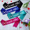 LXYXUUN Sweet 16 Sash Pink, Silver Foil Birthday Sash for 16th Funny Birthday Party Decorations, Girl Sweet 16 Bday Sash Gift Ideas