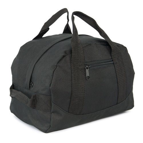 12" Mini Two Tone Duffle Bag (Black)