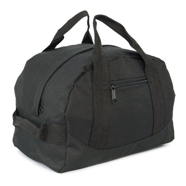 12" Mini Two Tone Duffle Bag (Black)