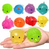 Ganjiang 8 Pack Jumbo Glitter Mochi Squishy Toys Animals Squishy Stress Relief Toys Kids Party Favors