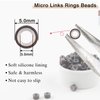 Sixstarhair Silicone Micro Link Rings 5mm Lined Beads for Hair Extensions I Tip Hair Extensions Tools Beads (500pcs, Dark Brown)