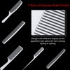 Boao 5 Pieces Stainless Steel Hair Comb Set - Silver Metal Tail Comb, Fine Cutting Combs, Hairdressing Combs, Teasing Combs, Detangler Combs - For Hair Styling Grooming