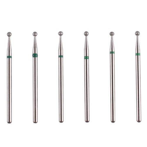 MZCMSL Round Ball Cuticle Bit Set with Case, 3/32 Shank Manicure Drill Bits,6pcs Cuticle Remover Bits(φ2.34mm)