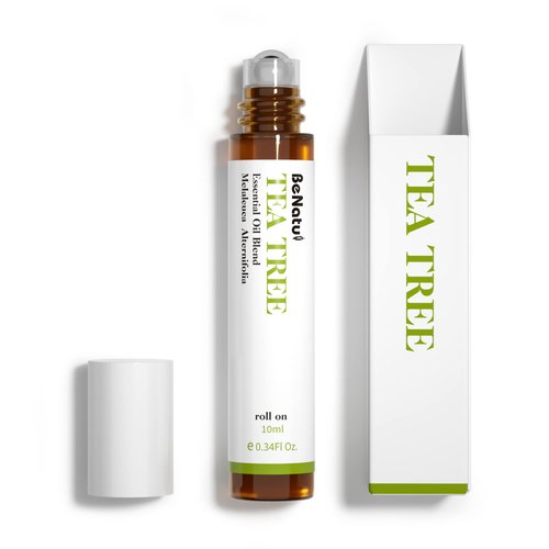 Benatu Tea Tree Oil for Skin Care, Natural Essential Oil Blend Roll On for Aromatherapy, Body Topical Massage Pre-Diluted Travel Size Roller for Ance, Hair & Scalp, Nail & Toenail 10ml