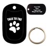 Custom Engraved Pet Tag - Talk to The PAW - Black - Dog Tag - Tag-Z Wag-Z
