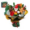Tanbucht 882pcs Ornaments Christmas Music Bouquet Vase Decoration Building Set,with Red Roses Flowers,Gingerbread,Pine Cones, Santa Claus,Candy,Pine Tree,Hidden Music Box, (Bouquet)