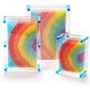 Hacaroa 3 Pack 3D Pin Art Toy, Rainbow Plastic Pin Art Board Sensory Toys, Pin Impression Sculpture Needle Toy for Autistic Children, Kids, Adults, 3 Sizes