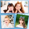 Dog Birthday Party Supplies，Blue Party Decorations Ears Hair Bow Clips for Kid, Boys and Girls Halloween Costume Accessories Animal Cosplay (4 PCS)
