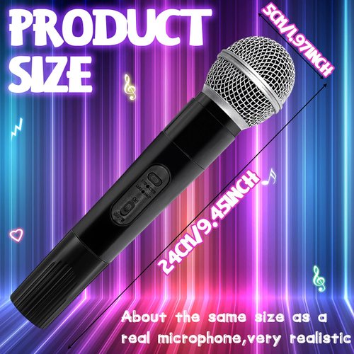3 PCS Microphone Prop,Plastic Fake Microphone,Fun Stage Mics Toy for Kids,Halloween Christmas Karaoke,Costume Prop,Birthday Party
