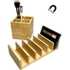 2Droids Modular Bamboo Makeup Palette Organizer and Makeup Brush Holder 2-piece Set with MagniLock