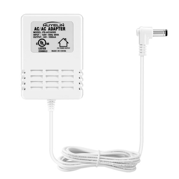 24 Volt AC 1000mA Power Adapter for Smart Sprinkler Controller,Indoor Irrigation System Controller,24V 1A AC to AC Wall Adapter Transformer Compatible with Most Smart Sprinkler Controller (White)