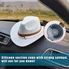 Ziciner Cowboy Hat Mounts for Your Vehicle, Hat Mounts with Suction Cup, Hat Holder Rack to Keeps Your Hat Securely On The Dash, Auto Universal Interior Accessories for SUVs, Cars (White)
