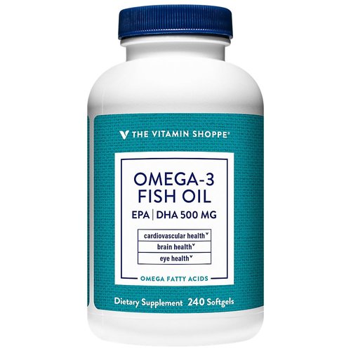 The Vitamin Shoppe Omega 3 Fish Oil 1000MG, EPA 300mg &amp; DHA 200mg, Purity Assured, Molecularly Di...