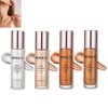 Body Shimmer Oil Set,Waterproof Body Glitter Oil for Face & Body,High Glossy Long Lasting Moisturizing Body Luminizer Glow,Multi-purpose Body Glitter Oil Liquid Illuminator Highlighter（4 Pcs）