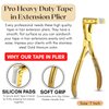 My Hair Tools Professional Tape in Hair Extensions Plier Stainless Steel Extensions Tape Sealing Pliers Tool with Box Gold Color Hair Extension Styling Tools Non-Slip Grip