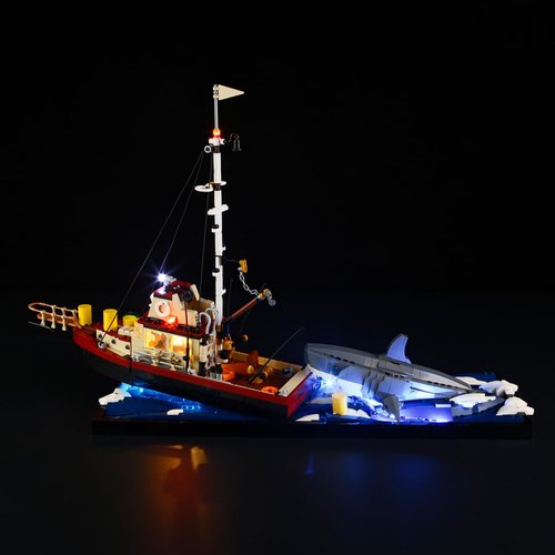 YEABRICKS LED Light for 21350 Ideas Jaws Building Blocks Model (Building Set NOT Included)