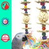 Bonka Bird Toys 3612 Sola Tower Vine Palm Sola Shred Paper Natural Hanging Beak Feet Parrot Cage Toy Conure Quaker Caique and Similar Breeds