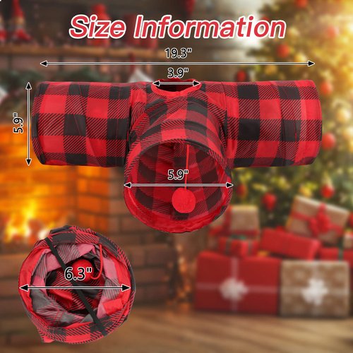 Rypet Guinea Pig Tunnels & Tubes Collapsible 3 Way Small Animals Hideaway Activity Tunnel Toys for Guinea Pig Chinchilla Ferret Hamster