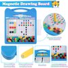 Svance Magnetic Drawing Board for Kids, Toddler Magnet Doodle Board with Beads and 2 Pens, Magnetic Dot Art Toys, Airplane Car Travel Activities (Blue Cat)
