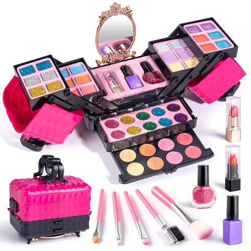 Kids Makeup Sets for Girls,Washable Kids Makeup Kit for Girls 3-5 4-6 5-8 8-12,Play Makeup Set for Kids,Gifts Toys for Girls 4 5 6 7 8 Years Old,Ideal Gift