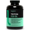LEGION Triton Fish Oil Capsules - Triple Strength Omega 3 Essential Fatty Acids with Vitamin E & Lemon Oil for Maximum Absorption, Freshness & Purity - 2400mg EPA & DHA Per Serving, 30 Svgs
