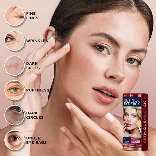 Metyou Retinol Eye Stick,Cooling&Brightening Cream Firms & Hydrates for Dark Circles,Puffiness Bags,PEPTIDES 5% Hyaluronic Acid Complex,SPF 30+ Visible Results in 3-4 Weeks(3g),Pack of 1,0.1 Ounce