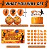 Basketball Birthday Party Decorations, Basketball Birthday Party Supplies Including Banner, Hanging Swirls, Foil Balloons, Latex Balloons, Cake Toppers, Backdrop and Tablecloth