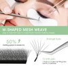 NATUHANA W Shaped Clover Eyelashes Extension 7D Premade Fans 0.07mm C Curl 8-14 Mixed Tray Volume Lash Cluster W Lashes Supplies Automatic Blooming Flower Lash Extensions (7D black;0.07 C, 8-14 MIX)