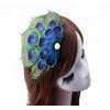 Women Bohemian Peacock Feather Hair Clip Hair Pin Elegant Fascinator Wedding Dance Party Headdress Headwear Hair Accessory Sequined Showgirl Headpiece (Style 1)