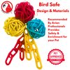 Bonka Bird Toys 2529 Ball and Chain Foot Toy Forage Play Chew Small Parrot Cage Toy, Conure, Cockatiel, Parakeet and Similar Breed Sizes