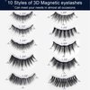 Alcastar Magnetic Eyelashes,Magnetic Eyelashes Natural Look,Magnetic Eyeliner Eyelash Kit,Magnetic Lashes Mink,Waterproof, Long Lasting, Magnetic,Easy to Apply, (Kit-A4: 10 paris+4 tubes)