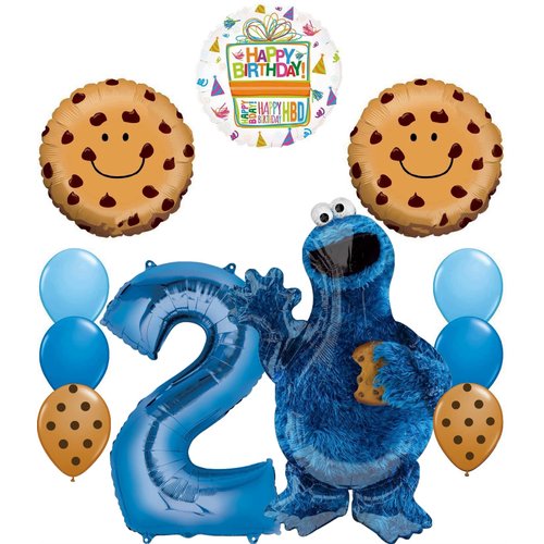 Anagram Cookie Monster 2nd Birthday Party Supplies 11 pc Balloon Bouquet Decorations