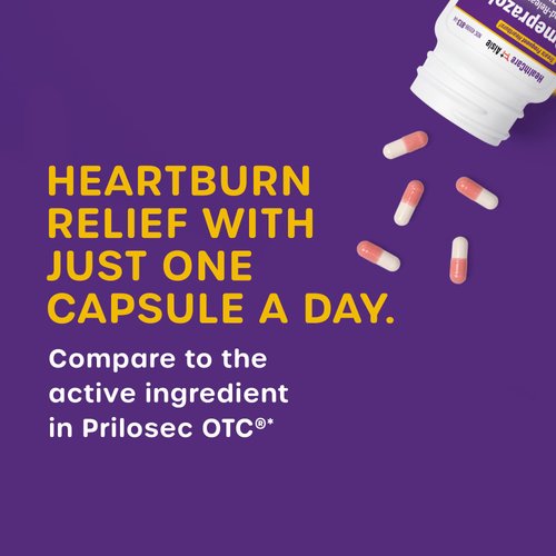 HealthCareAisle Omeprazole 20 mg, 42 Delayed-Release Capsules - Acid Reducer, Treats Frequent Heartburn, 42 Count (Pack of 1)