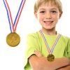Shindel Winner Award Medals, 24PCS Kids Plastic Gold Winner Gold Award Medals with Neck Ribbon Party Favor Birthday Present Dress Up, Medals for Awards