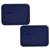 Pyrex Bundle - 2 Items: 7210-PC 3-Cup Blue Plastic Food Storage Lids - Original Genuine Pyrex Lids - 2 Pack -Made in the USA