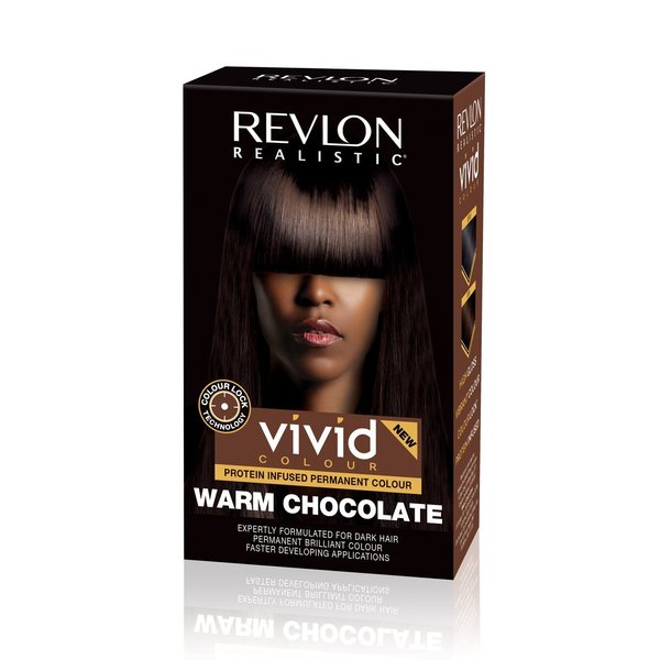 Revlon Realistic Vivid Colour Protein Infused Permanent Color Hair Dye with Color Lock Technology, Warm Chocolate 110ml