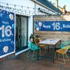 Happy 16th Birthday Door Cover Porch Banner Sign Set - 16 Years Old Birthday Decoraions Party Supplies for Men - Blue