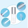 Mydio 50 Pack 1.2ML Clear Mini Lip Gloss Tube Empty Lip Balm Containers With Silver Lid for Lipstick (Silver)