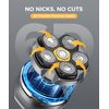 Head Shavers for Bald Men - Newly Designed Magnetic 6D Electric Razor, IPX8 Waterproof Dry/Wet, 10000 RPM High Speed Motor for Fast Shaving, USB-C Cable and Storage Bag for Home & Travel