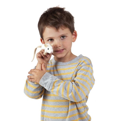 Folkmanis Mini White Mouse Finger Puppet, One Size