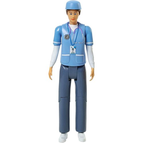 Beverly Hills Doll Collection Nurse Dollhouse Play Figure - Medical Nurse Action Figure for Doll House, Community Helpers Little People Figures Pretend Play for Kids and Toddlers