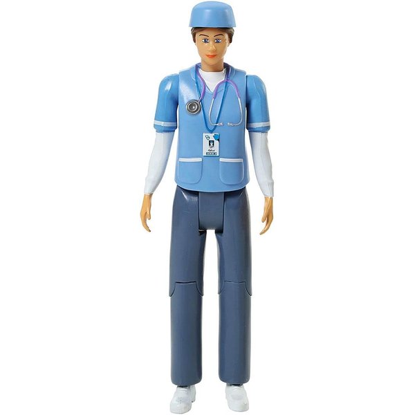 Beverly Hills Doll Collection Nurse Dollhouse Play Figure - Medical Nurse Action Figure for Doll House, Community Helpers Little People Figures Pretend Play for Kids and Toddlers