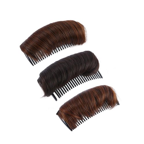 Leadigol 3PCS Hair Bun Invisible False Hair Clip, Hair Base Bump Fluffy Hair Pad Styling Insert Tool, High Temperature Fiber Insert Comb Invisible Fluffy Hair Pad