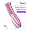 Detangling Brush and Comb Set - Gentle on Scalp Detangler Hair Brush and Styling Comb for Women - Hair Comb and Hairbrush for Thin, Thick, Curly, Straight, and All Other Womens Hair Types by Keranique