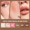 3 Pcs Cream Blush Contour Highlighter Stick,Highlighting & Contouring Stick,Bronzer Contour Stick for Sculpt the Cheeks,Lightweight Dewy Blush Stick,Waterproof and Long-Lasting (02,05,06)