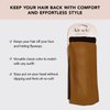 Kitsch Recycled Fabric Wide Turban Headbands for Women and Teens - Non-slip, Trendy Fashion Hair Bands for Spa, Workout, Skincare Routine, Yoga & Gym - Cotton, Comfortable & Thick, 2pcs -Black & Camel