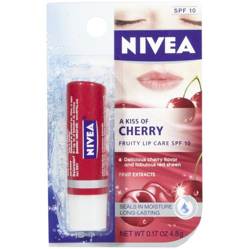 Nivea A Kiss of Cherry Flavored Tinted Lip Care 0.17Oz Lip Balm
