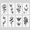 Oottati 8 Sheets Arm Waterproof Temporary Tattoos Thorns Flower Rose Butterfly