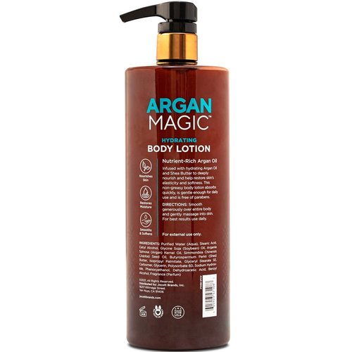 Argan Magic Hydrating Body Lotion with Argan Oil & Shea Butter for Dry Skin - Nourishes Skin, Restores Moisture, Smooths & Softens | Non-Greasy Formula | Paraben Free (32 oz)